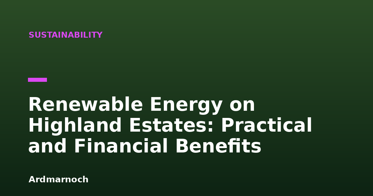 Renewable Energy on Highland Estates: Practical and Financial Benefits